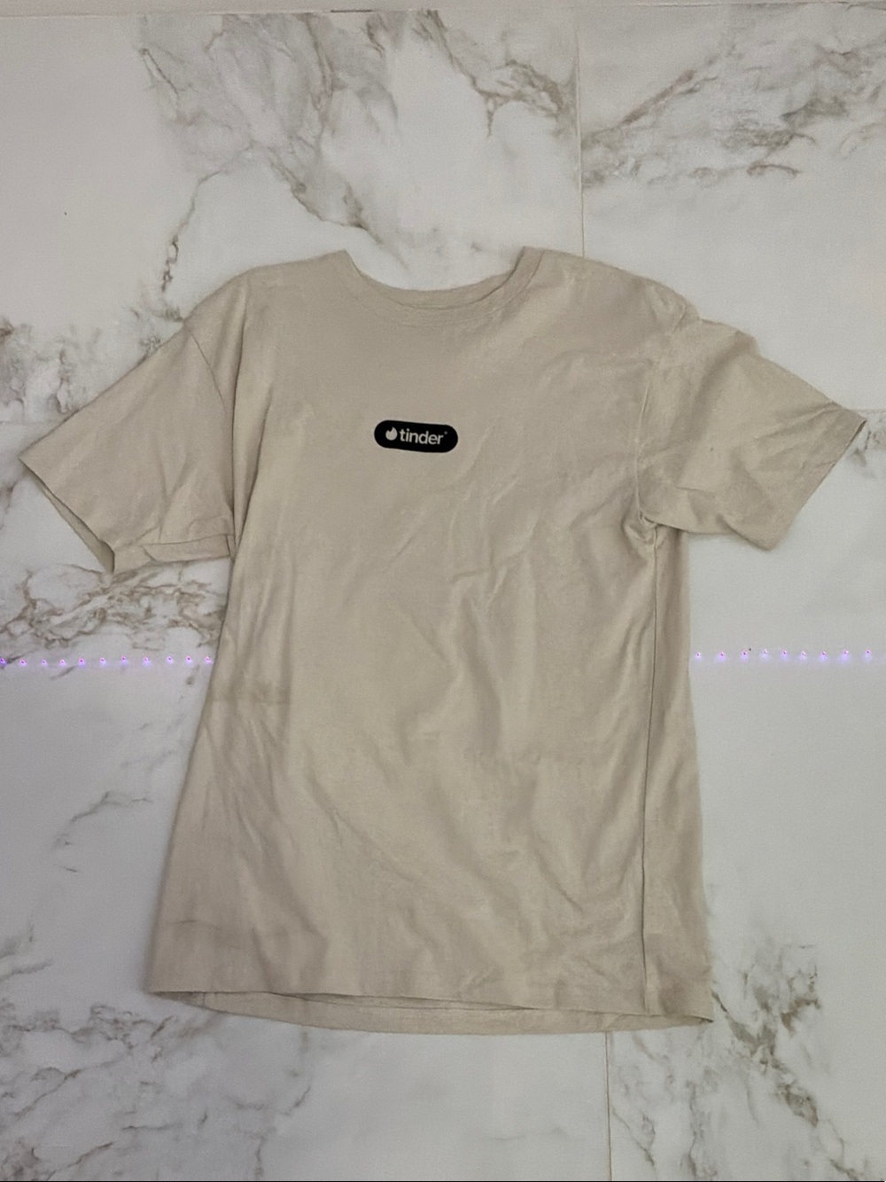 Logo Beige Crewneck T-Shirt